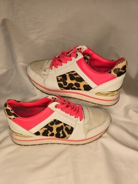 Michael Kors Hot Pink & Leopard Women's Sneakers Size 6